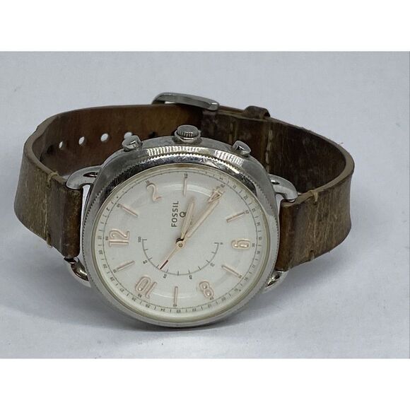 Fossil FTW1200 Women's Sand Leather Silver Analog Dial Hybrid Smartwatch XX707 - Picture 7 of 12